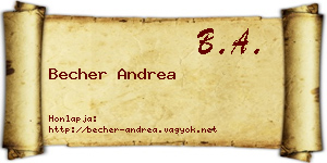 Becher Andrea névjegykártya